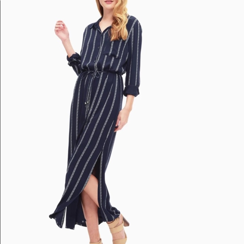 Splendid Rope Print Maxi Dress New with Tags Women’s XS Navy and White S…